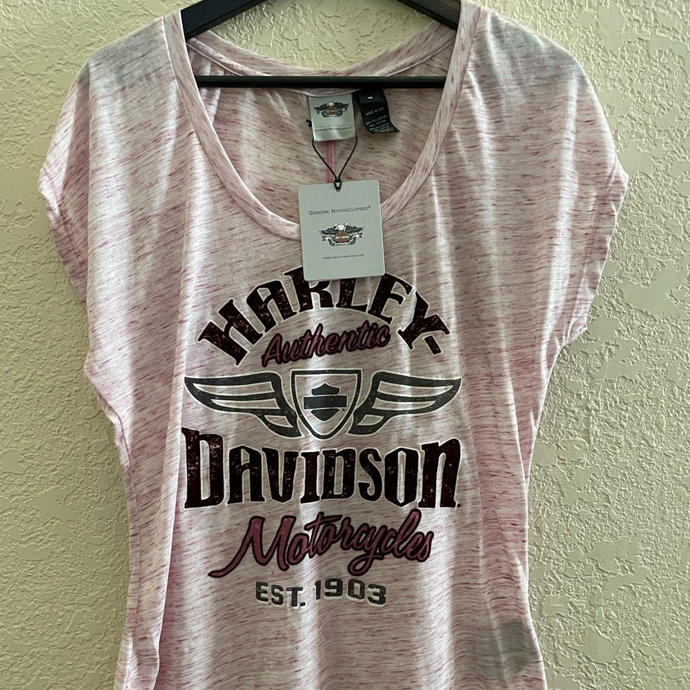 Harley-Davidson Pink Heather Graphic Short Sleeve Tee